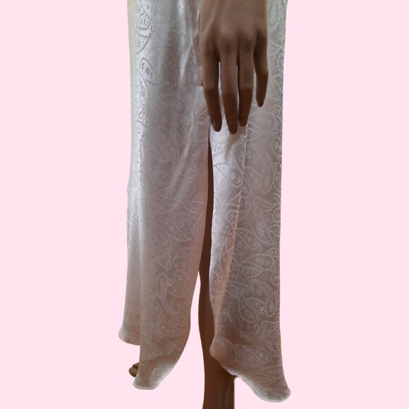 Vintage Blush Pink Satin Long Nightgown Slip Dress Nightie Size M 80s - Picture 6 of 10